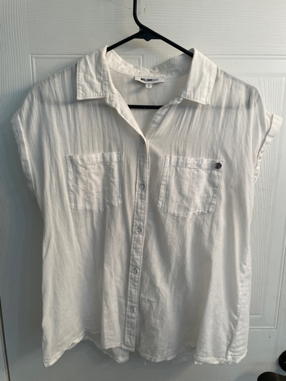 William Rast White Button-Down Short Sleeve Shirt - Picture 3 of 6